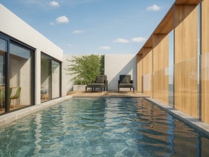 Building pool, render