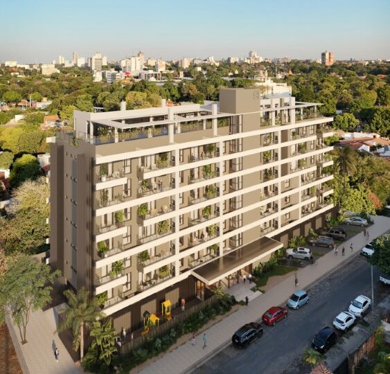 Aerial view from the corner, render