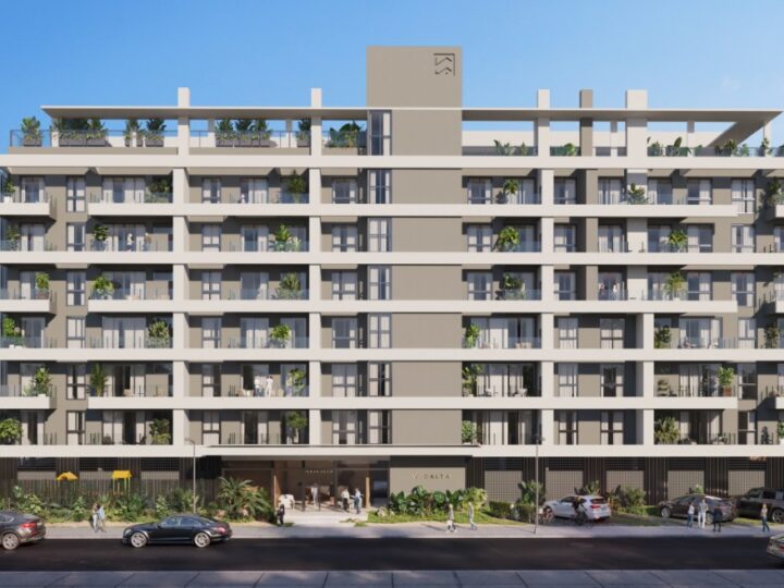 Street frontage, render
